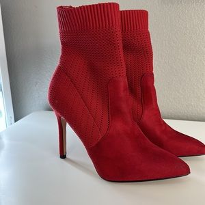 Red heel boots